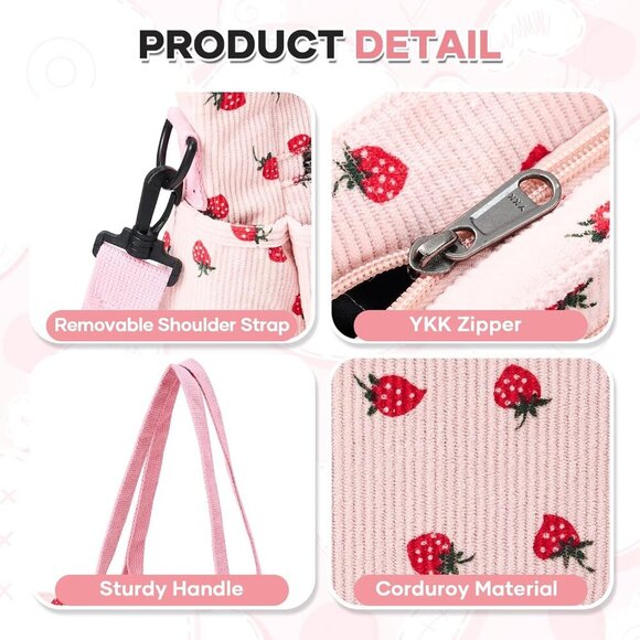 Corduroy Tote Bag for Women, Crossbody Bags, Mutil Pockets Handbag Tote Bag for - Picture 5 of 6